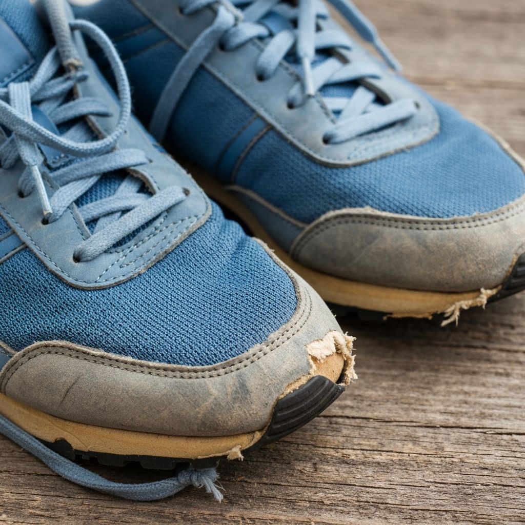 נעליים פגומות שנראות אבודות